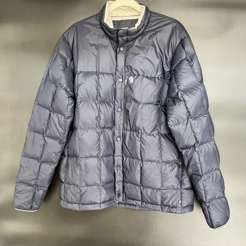 Mens Mountain Hardwear PackDown Insulated Jacket Size Large Navy Blue
